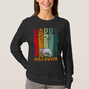 Bear Girls Boys Retro Style Halloween Dinner Par T-Shirt