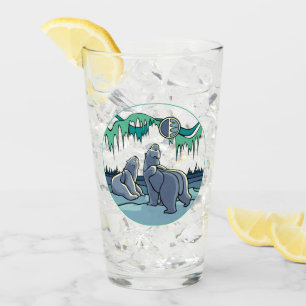 Bear Glass Northen Lights Bear Glass Personalised