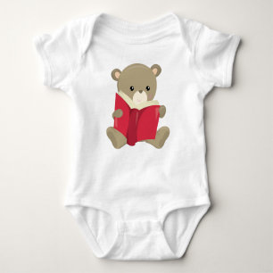 Bear Going To School, Cute Bear, Brown Bear, Books Baby Bodysuit
