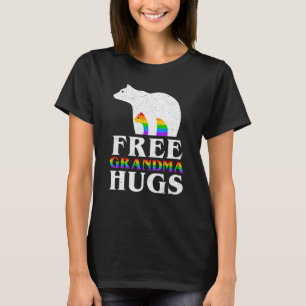 Bear Grandma Free Grandma Hugs Rainbow Flag Lgbt G T-Shirt