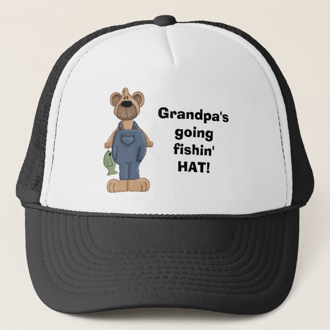bear, Grandpa'sgoingfishin'HAT! Trucker Hat (Front)