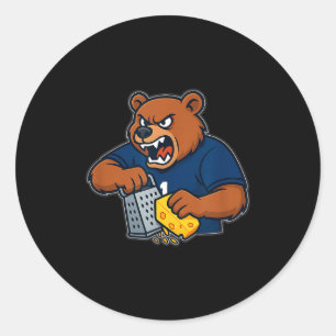 Bear Grating Cheese Funny Classic Round Sticker