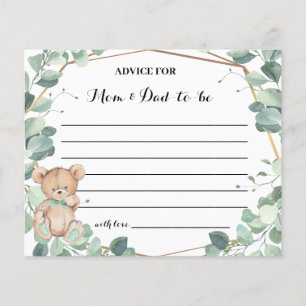 Bear Greenery Advice for Mum-to-be Shower Card