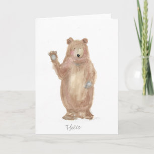 bear greeting card design, blank inside,