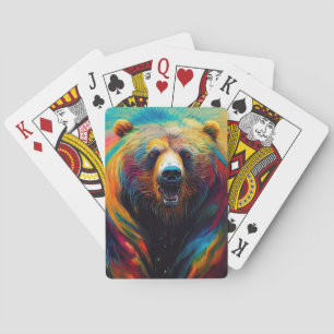 Bear Grizzly Animal Discovery Adventure Nature Pla Playing Cards