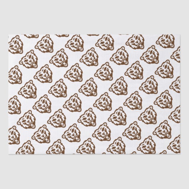 Bear Grizzly Brown Rustic Woodland Animals Pattern Tissue Paper (Front)