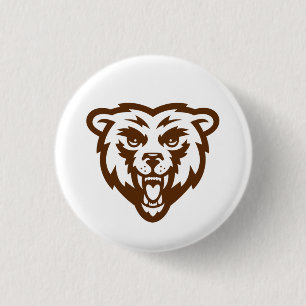Bear Grizzly Brown Rustic Woodland Folk Animals 3 Cm Round Badge