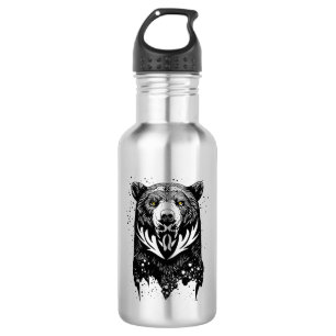 Bear Grizzly Wild Animal Nature Illustration Art  532 Ml Water Bottle