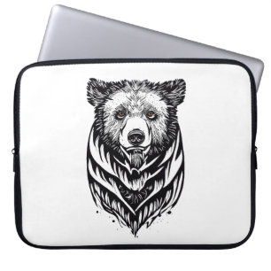 Bear Grizzly Wild Animal Nature Illustration Art T Laptop Sleeve