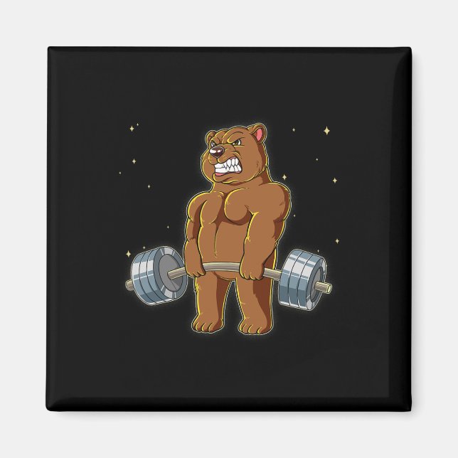 Bear Gym Weight Training Deadlift  Magnet (Front)