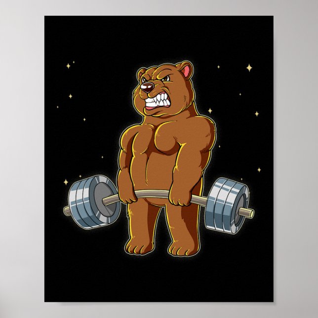 Bear Gym Weight Training Deadlift  Poster (Front)