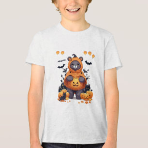 Bear Halloween Cute Adorable Funny Animal Cartoon  Tri-Blend Shirt