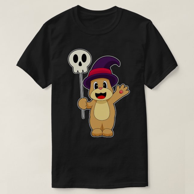 Bear Halloween Witch Ghost T-Shirt (Design Front)