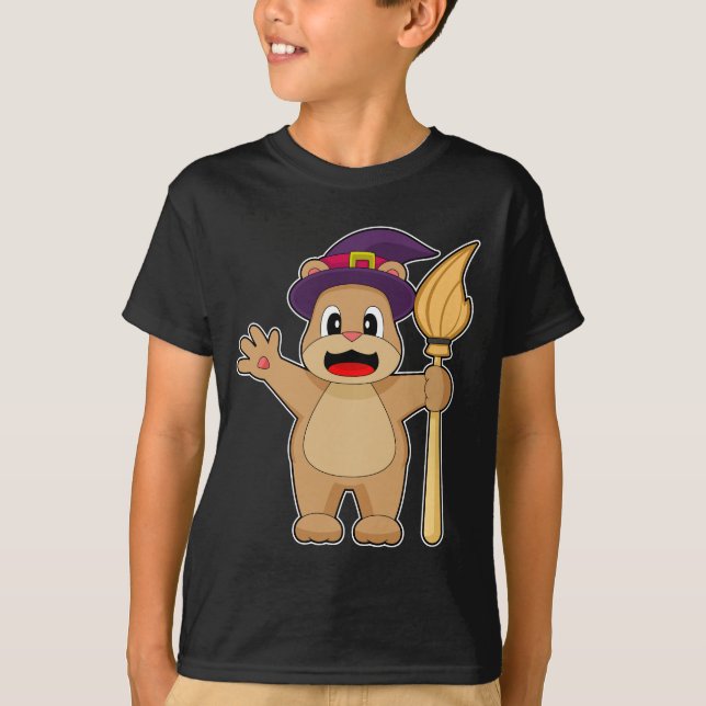 Bear Halloween Witch T-Shirt (Front)