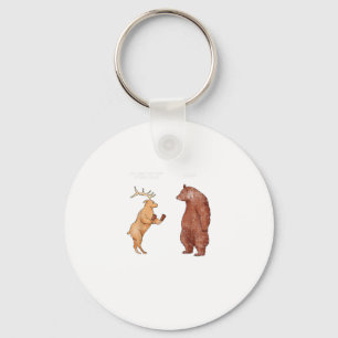Bear Hands Oh Deer Funny Sayings Pun Gift Keychain