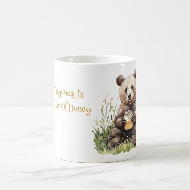 Bear Happiness Jar of Honey Coffee Mug (Center)