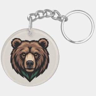 Bear Head Minimalist Keychain Design 