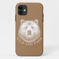 Bear Head, Wild And Free, Hand Drawn Illustration