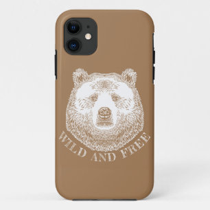 Bear Head, Wild And Free, Hand Drawn Illustration Case-Mate iPhone Case