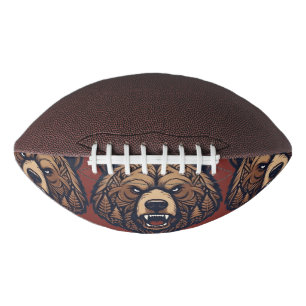 Bear Head Wild Tribal Art Football