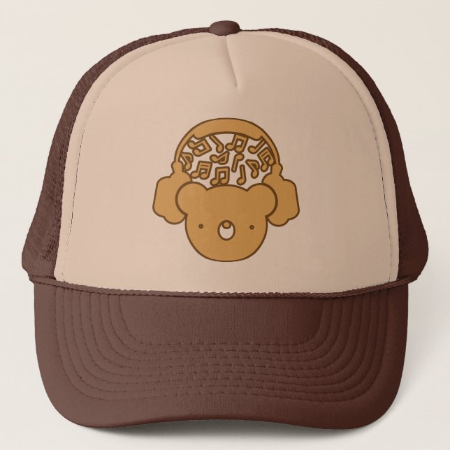 Bear_Headphones Trucker Hat (Front)
