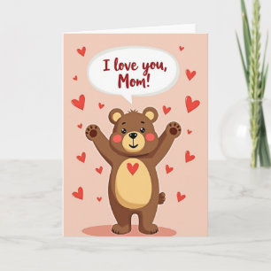 Bear Heart Mom Love You Card