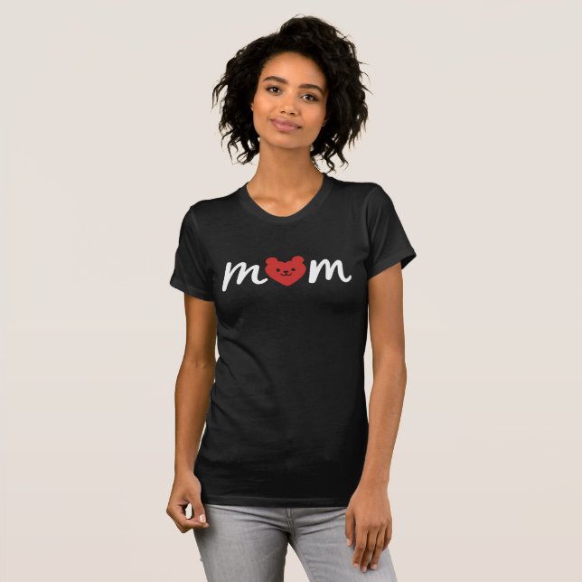 Bear Heart Mum Minimalist Love T-Shirt (Front Full)
