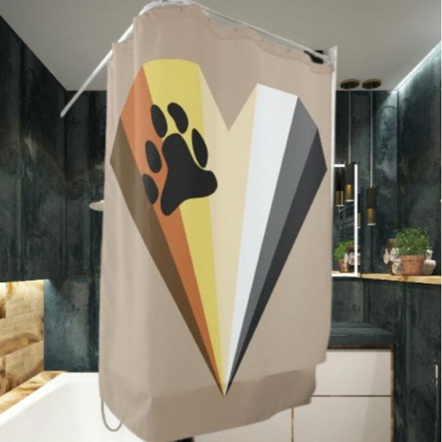 Bear Heart Pride Shower Curtain (Creator Uploaded)