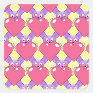 bear heart stickers