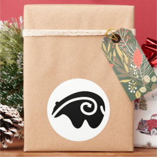 bear heartline classic round sticker