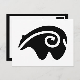 bear heartline postcard