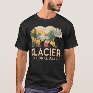 Bear Hiking Camping Montana National Park Vintage T-Shirt