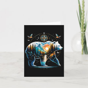 Bear Hiking Grizzly Bear Camping Camper Card