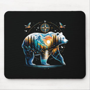 Bear Hiking Grizzly Bear Camping Camper Mouse Pad