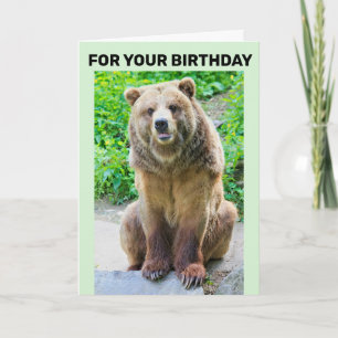 BEAR HUG BIRTHDAY CARD GRIZZLY BEAR