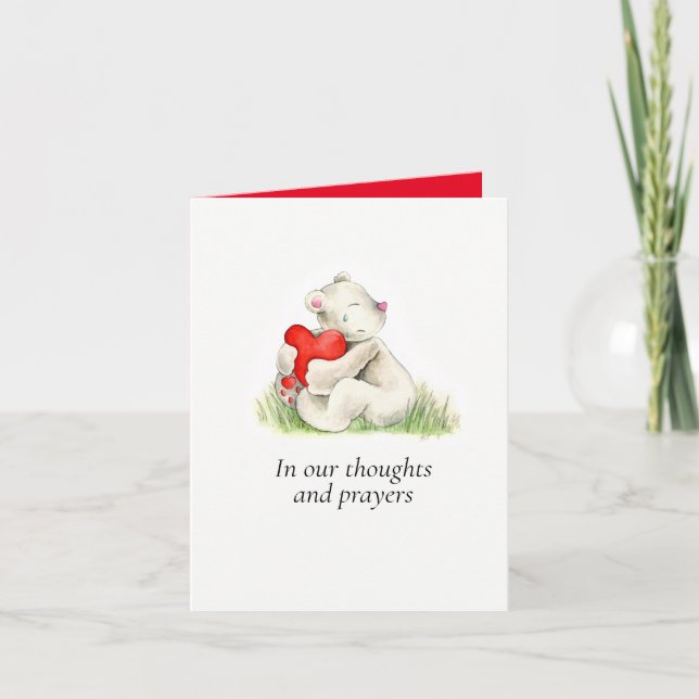 Bear hug heart terminal illness in our thoughts card (Front)