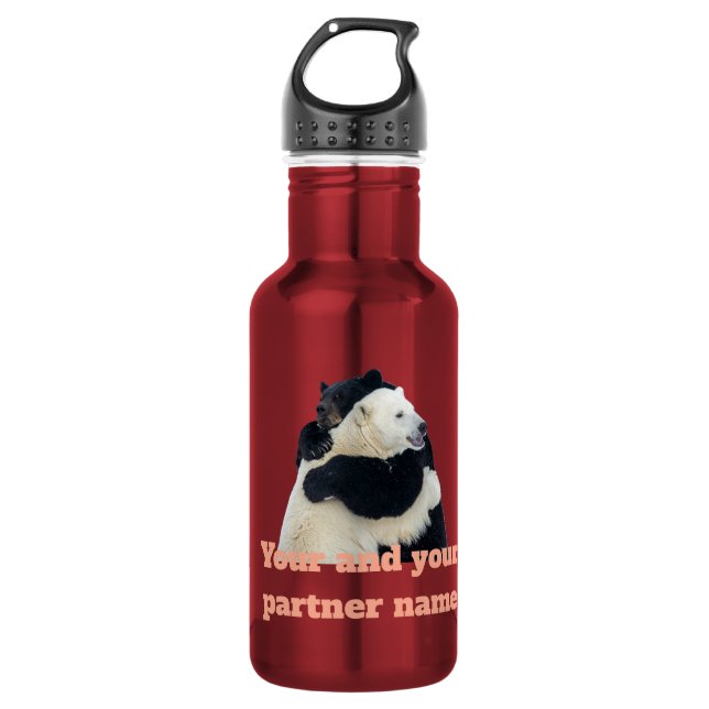Bear Hug Love (Customisable) 532 Ml Water Bottle (Front)