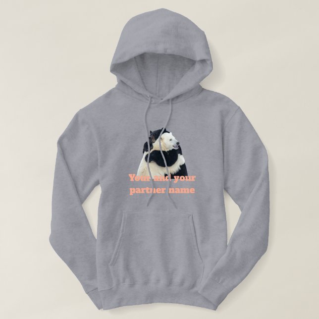 Bear Hug Love (Customisable) Hoodie (Design Front)