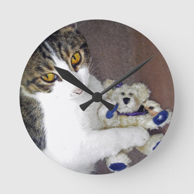Bear Hug Round Clock (Front)