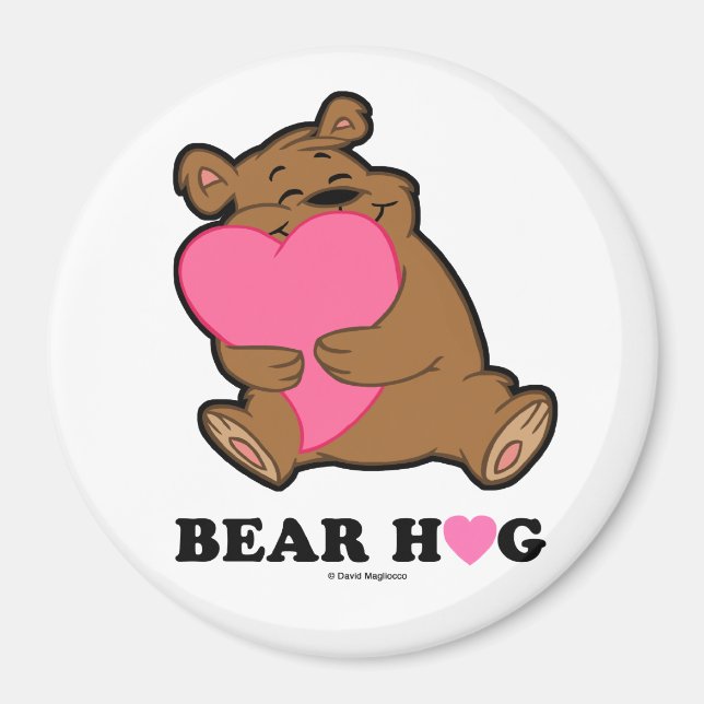 Bear Hug Round Magnets (Front)