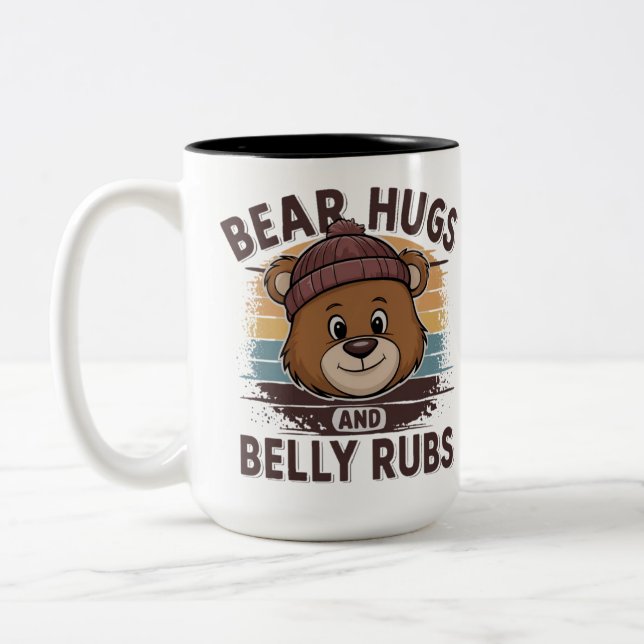 Bear hugs and belly rubs Cute bear pride Mug (Left)