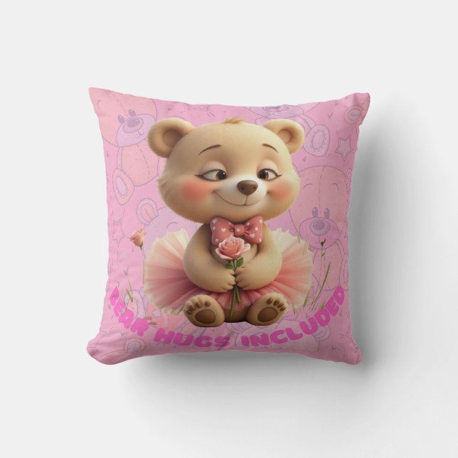 Bear Hugs Included – Sweet Tutu Bear  Cushion (Front)