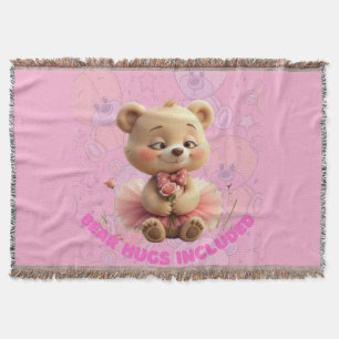 Bear Hugs Included – Sweet Tutu Bear  Throw Blanket
