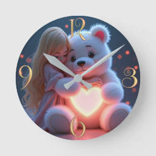 Bear hugs round clock
