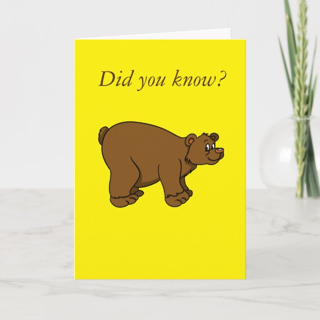 Bear Humour/Joke Card (Front)