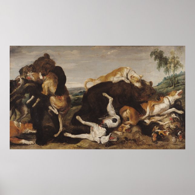 Bear Hunt or, Battle Between Dogs and Bears Poster (Front)