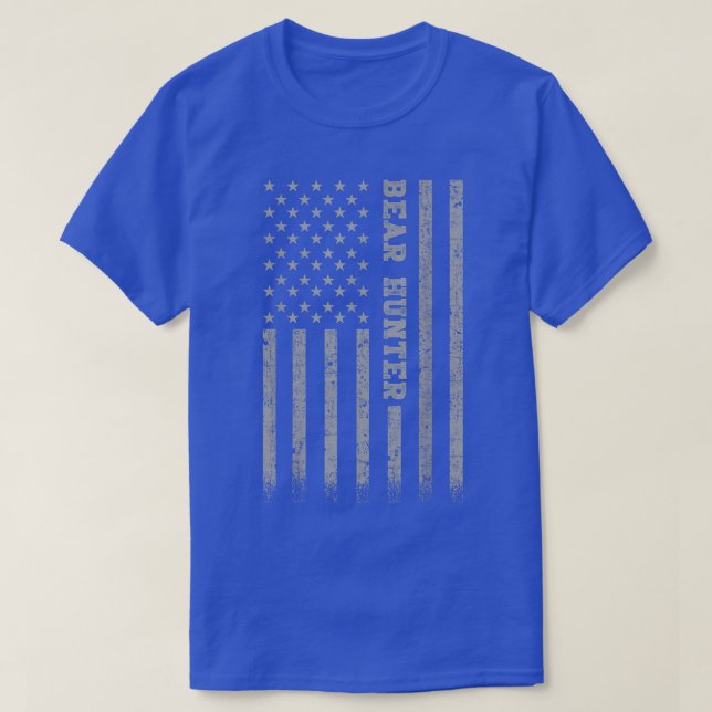 Bear Hunter American Flag 235  T-Shirt (Design Front)