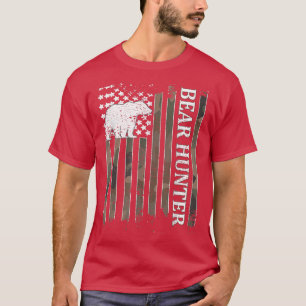 Bear Hunter American Flag Bear Hunting Lover237 T-Shirt
