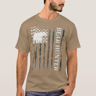 Bear Hunter American Flag Bear Hunting Lover Premi T-Shirt