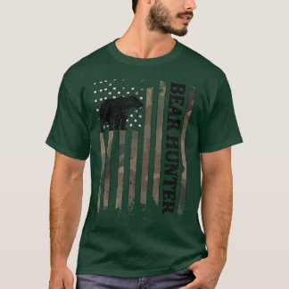 Bear Hunter American Flag Bear Hunting Lover T-Shirt